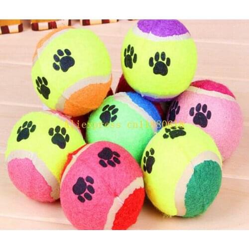 50pcs/lot Cheapest Dog Toy Tennis Balls Run Catch Throw Play Toy Chew Toys random colors