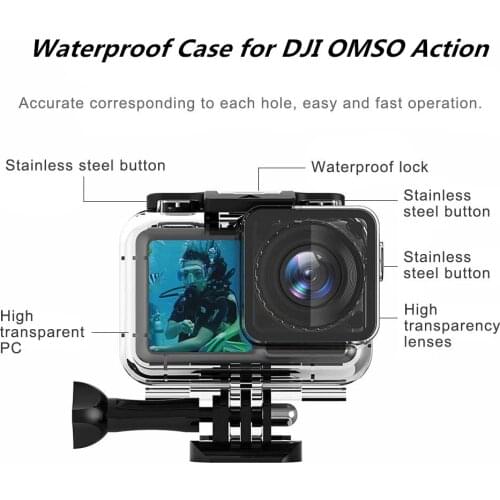 60m Waterproof Housing Case for DJI Osmo Action Camera Accessories Underwater Diving Waterproof Case