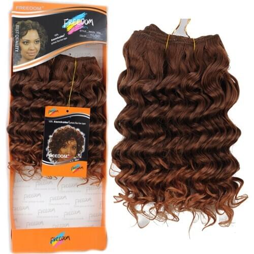 8" Curly Bundles Weave Deep Wave Hair Weft 1Bundles/160g/ Pack Bohemian Dora Synthetic Hair Extension Mix T6/30# Free Shipping