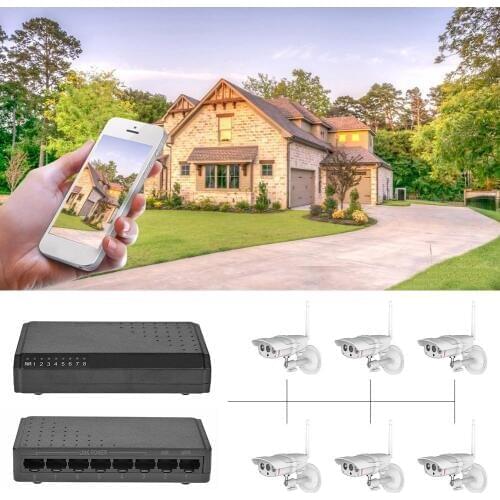 8 Ports PoE Switch 6+2 POE 10/100M Ethernet Power Over without Power Adapter for Cameras