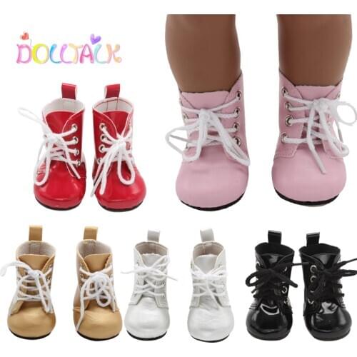 Dolls Accessories Personalized Leather Doll Boots 7Cm Toy Reborn Baby Shoes For 43Cm New Born For Our Generation 1/3 BDJ