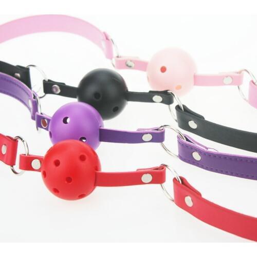 BDSM Adult Products Mouth Ball Gag for women men PU Leather Mouth Gag Oral Fixation Stuffed Adult Games Flirting Sex Toys