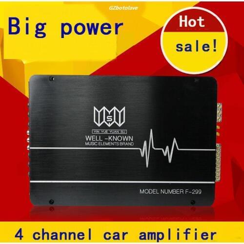 Big power 4 channel pusher door horn push subwoofer car amplifier 4*160W