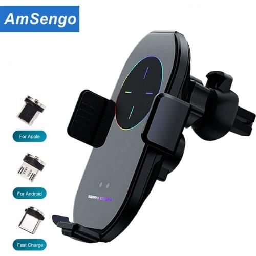Fast 10W Qi Wireless Chargers Car For iPhone Samsung Mount Automatic Clamping Smart Phone Holder Intelligent Infrared Charging