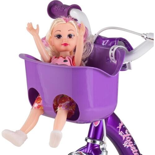 HILAND Kids Bike Doll Seat Basket with Holder for Kid Bicycle handlebar Decorate baby bicycle baby seat doll pink purple