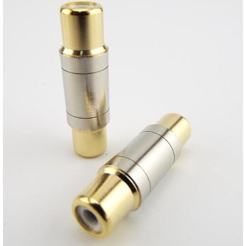Dual RCA Connectors Female to Female Jack Socket Plug Straight Adapter Gold Plated Speaker Cable Extender