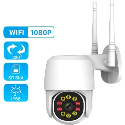 F-HD 2MP 1080P PTZ Full Color Day&Night Vision IP Camera Wifi Outdoor Cameras AI Human Detect H.264 P2P ONVIF for Security CCTV