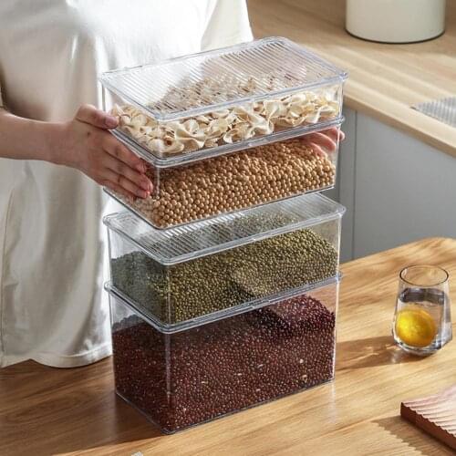 Food Storage Box Transparent Large-capacity Food Grade Stackable Stable Fridge Container for Home