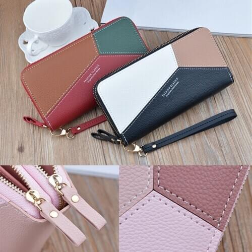 Korean Fashion 4-Colour Women Wallet PU Leather Purse Female Long Zipper Coin Clutch Pouch Ladies Money Credit Card Holder