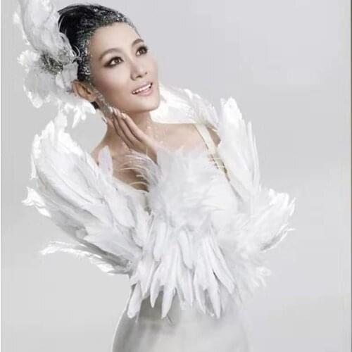 Victoria white feather angel wings costume Catwalk photography arm wing props dress adults wedding shooting stage performance