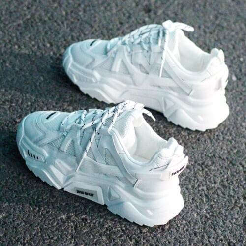 Sneakers Fashion Women Shoes Blue Orange Mesh Casual Shoes Women Trainers Lace-Up Platform Sneakers Women Vulcanize Shoes