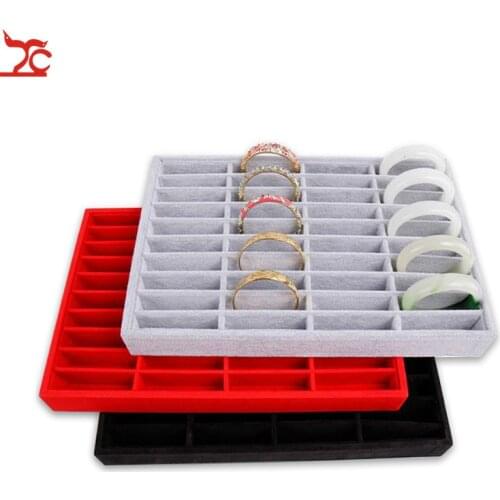 Bangle Bracelet Trays 40 Slot Compartment Box Showcase Display jewelry display stand Velvet Jewelry Bracelet Display Tray