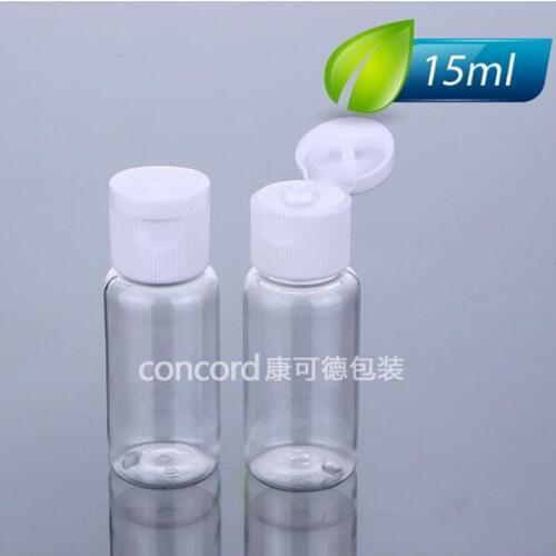 Refillable Bottle White Transparent Bottle Clamshell Plastic Bottles 100pcs/lot 15ml Safety And Environmental Material