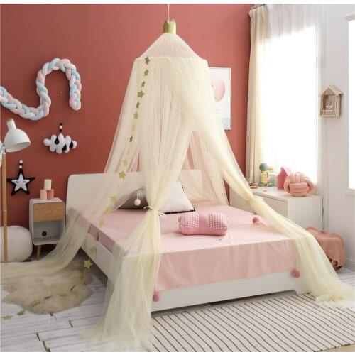 Baby Bed Canopy Curtain Around Dome Mosquito Net Crib Netting Hanging Tent for Children Baby Room Decoration for Game House