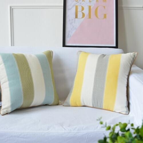 30x50/45/50/55/60cm pastoral cotton linen colorful stripes cushion cover lumar pillowcase sofa waist pillow cover backrest