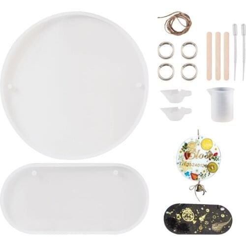 Pandahall 1Set Doorplate Sign Silicone Resin Mold Kit Irregular Wall Hanging Epoxy Resin Casting Molds for DIY Craft Home Decor