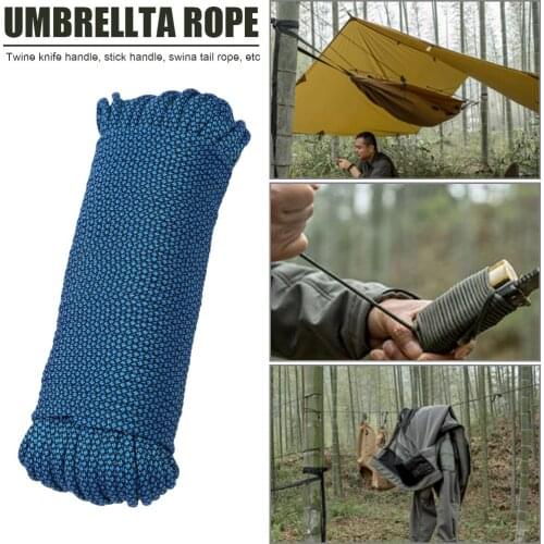 20m 9 Strand Cores Parachute Cord Lanyard for Camping Climbing Rope Hiking Clothesline Survival Equipment Tent Accessories