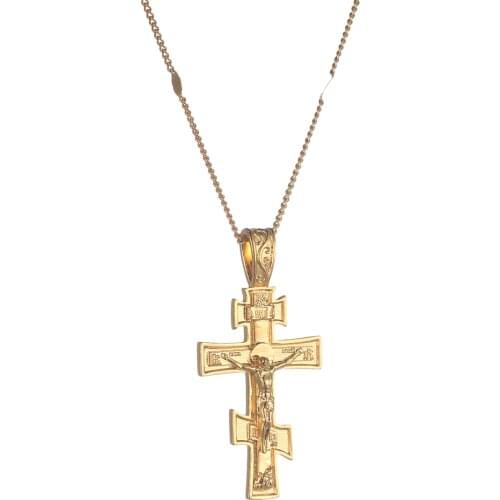 Russian Orthodox Christianity Church Eternal Cross Charms Pendant Necklace Jewelry Russia Greece Ukraine Gifts