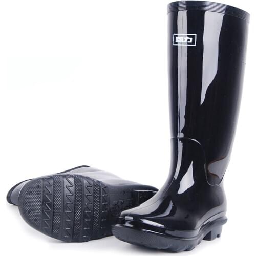 Menwellies Black Insulating Galoshes Rain Boots Rubber Sole Gumboots Fishing Boots Bot Rain Shoes Boots Men