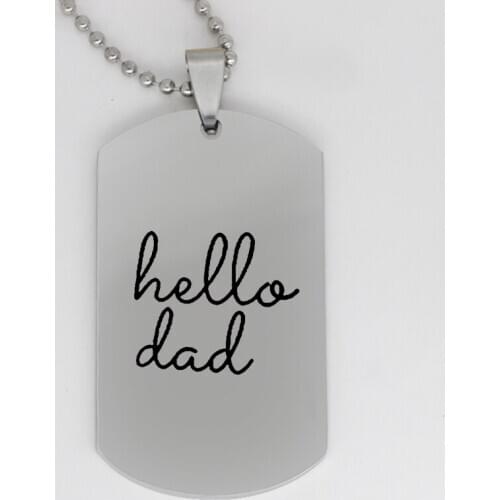 Ufine jewelry simple dad gift pendant army card hello dad stainless steel customed necklace N4380