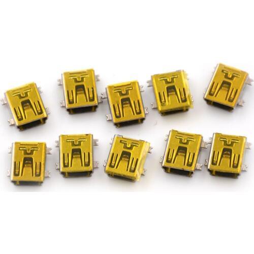 High Quality 10pcs Mini USB 5pin Female Socket Connector for Tail Charging Mobile Phone