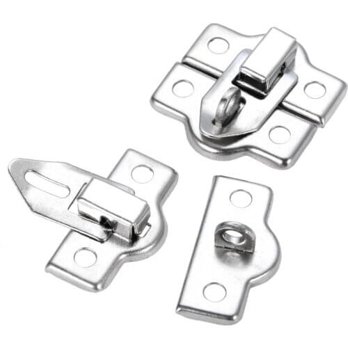 Dophee 2pcs Case Hook Hasp ClasP Jewelry Hold Lock With Screws Toggles Latch Wooden Box