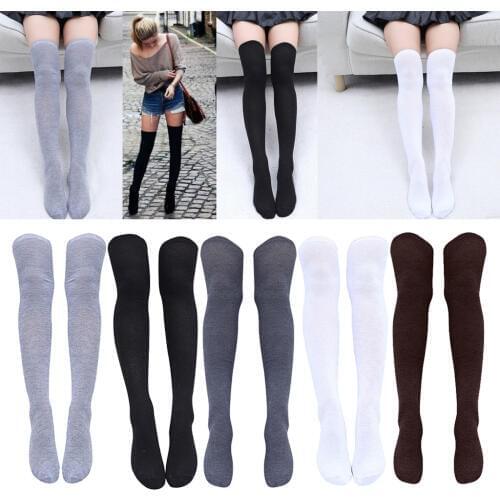 Womens knee-high socks Extra Long Cotton Thigh High Socks Over the Knee High Boot Stockings Cotton Leg Warmers sock