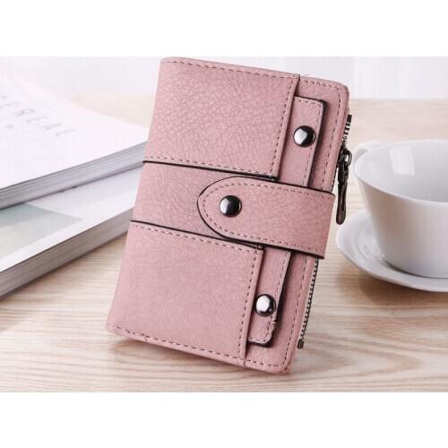 Women Wallet Simple Retro Rivets Short Wallet Coin Purse Card Holders Handbag for Girls Purse Small Wallet Ladies Bolsa Feminina