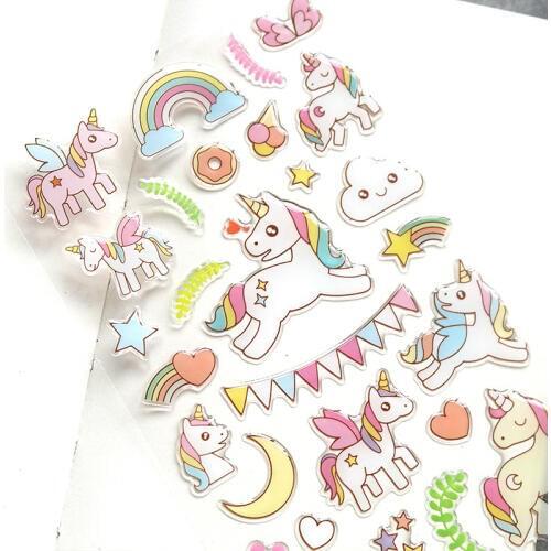 1 pcs DIY Colorful Cute Unicorn horse kawaii Stickers Diary Planner Journal Note Diary Paper Scrapbooking Albums PhotoTag