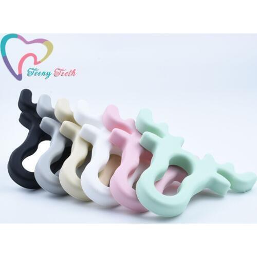 1 PC Silicone Moose DIY Crafts Accessories Deer Head Food Grade Organic Silicone Teether Strengthening Tooth Training Pendants