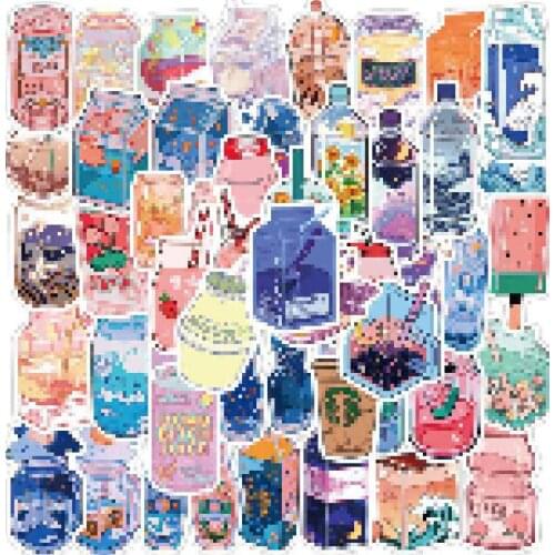 10/30/50Pcs/Set New ins flavor beverage Graffiti Waterproof Skateboard Travel Suitcase Phone Laptop Luggage Stickers Cute Kids