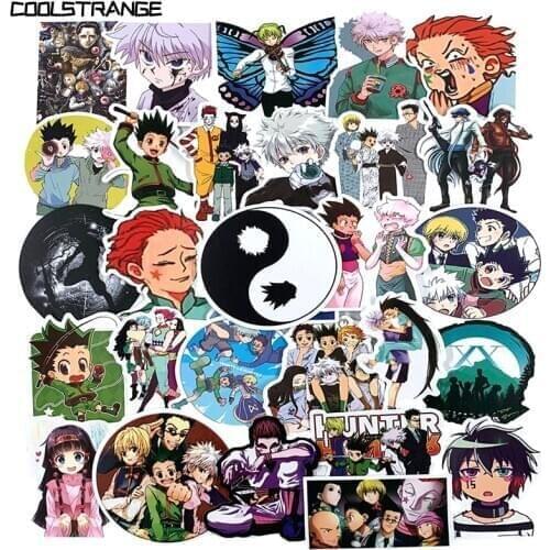 100Pcs/Pack HUNTER X HUNTER Anime Stickers For Laptop Refrigerator Motorcycle Skateboard Scrapbook Toy Gift Box Stickers