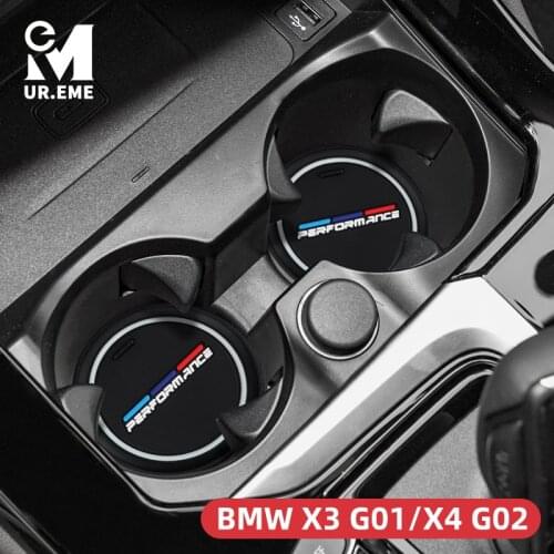 2PCS Car Interior Coasters Storage Cup Holder Mats for BMW X3 G01 X4 G02 2017 2018 2019 2020 2021 M Performance Accessories