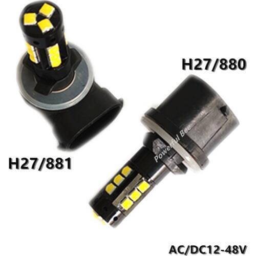 2 x New H27/880/881 30W power automobile truck bus LED fog lights bulb 3030SMD super white AC/DC12-48V for Hyundai cars