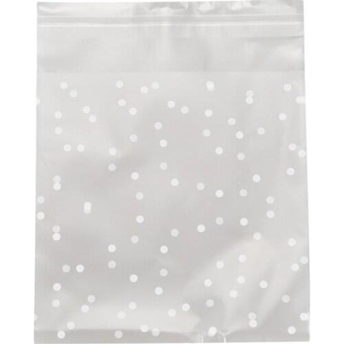 200Pcs Frosted Cute Dot Plastic Packaging Candy Biscuit Soap Packaging Bag Cake Packaging Self-Adhesive Sample Gift Bag