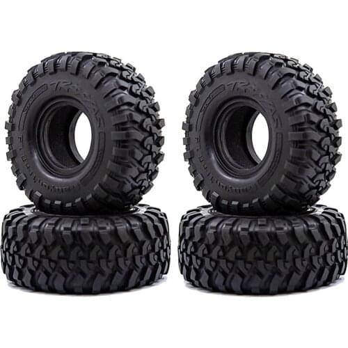 4PCS 118MM 1.9 Rubber Tires Tyres Wheel for 1/10 RC Crawler Car Axial SCX10 90046 AXI03007 Traxxas TRX4 D90 Tamiya CC01
