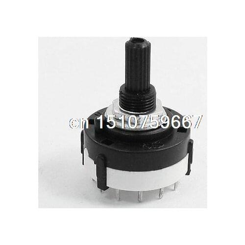4P3T 4 Pole 3 Position 6mm Shaft Diameter Band Selector Rotary Switch