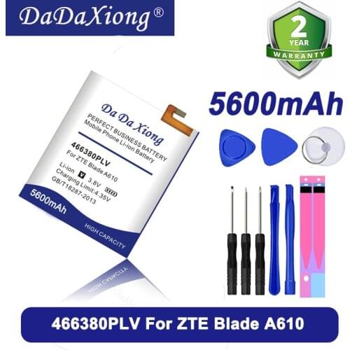 Da Da Xiong 5300mAh 466380PLV Battery for ZTE Blade A610 A610C A610T BA610C BA610T cell phone Battery
