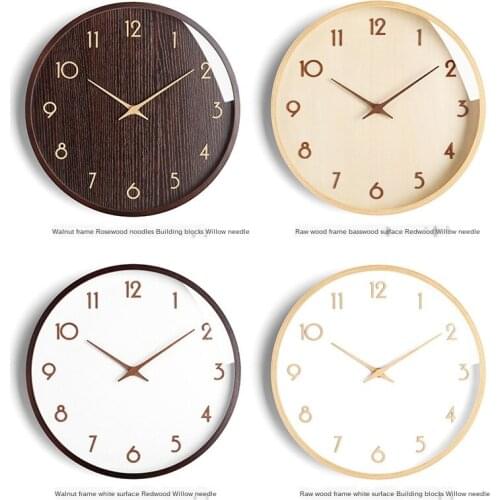 Large Wood Wall Clock Retro Noridc Modern Kitchen Clock Mahogany Surface Shabby Chic Wall Watches Home Decor Reloj De Pared