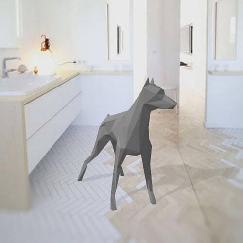 Great Dane Dog Geometric Origami 3D solid paper model paper carving three-dimensional DIY handmade creative home decoration