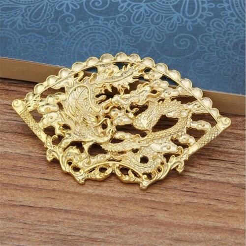 SIXTY TOWFISH 5 Pieces DIY Jewelry Accessories 37*58mm Alloy Ancient Retro Style Materials Flower Charms