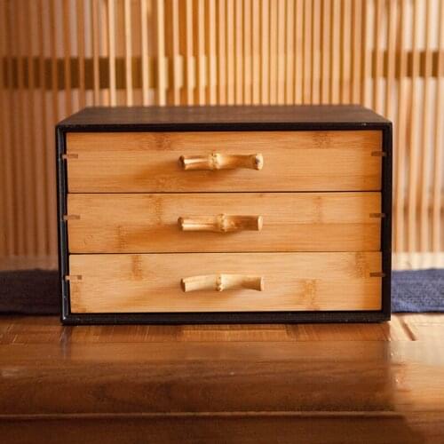 Wooden Medicine Storage Box Wood Desktop Tea Box Drawer Organizer Jewelry Box Cabinet Pantry Cosas Para El Hogar Kitchen HX50ST