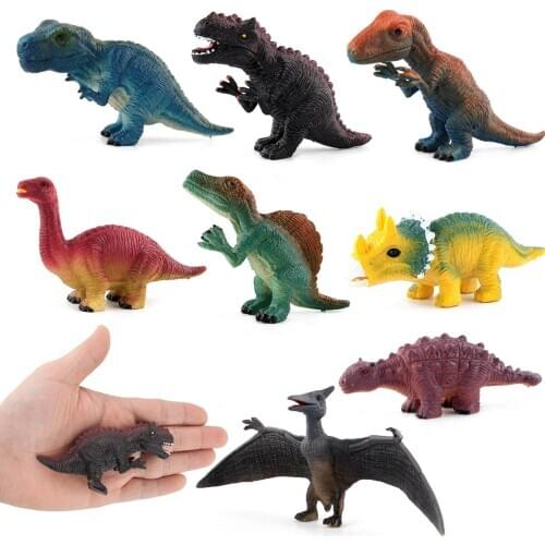 Dinosaur Tyrannosaurus Rex Triceratops Velociraptor Saichania Model Figures Kids Collectible Toys