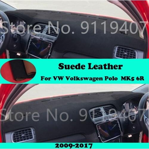 For Volkswagen VW Polo Sedan Vento MK5 6R 2009 Suede Leather Dashmat Dashboard Cover Pad Dash Mat Carpet Car-Styling Accessories