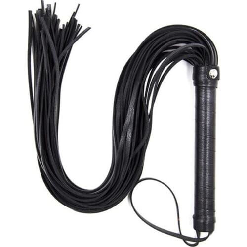 High Quality Pu Leather Pimp Whip Racing Riding Crop Party Flogger Hand Cuffs Queen Black Horse Riding Whip 1pcs