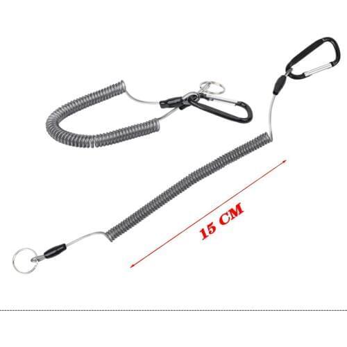 Carabiner Camping Hiking Anti-lost Rope Fish Clamp Controller Hanging Rope 6-Color Powerful Rope Keychain Rope