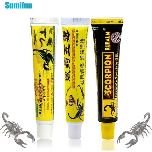 3Types of Scorpion Ointment Pain Relief Ointment Sumifun Herbal Cream For Rheumatoid Arthritis Joint Muscle Rub Medical Plaster