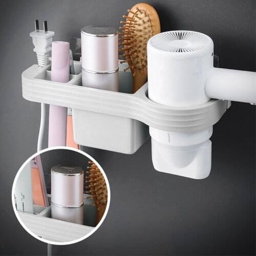 Multifunctional Hands-Free Hair Dryer Storage Box Bathroom Curling Shelf Storage Box Household Bathroom Accessories Set