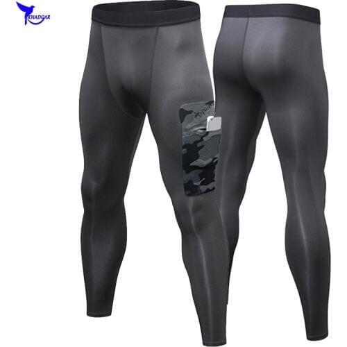 Mens Bodybuilding Fitness Running Tights With Pockets GYM Compression Sweat Pants Long Trousers NEW Sportswear Jogging Leggings