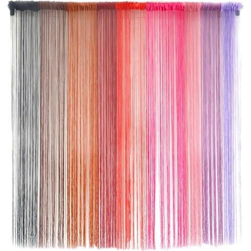 OUNEED String Solid Curtains Patio Net Fringe Living Room Modern Door Fly Screen Windows Decor Divider Cut To Size 50x200cm